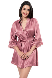 Eternal Bliss Lace Robe S / Messa Rose - amanté Sleepwear