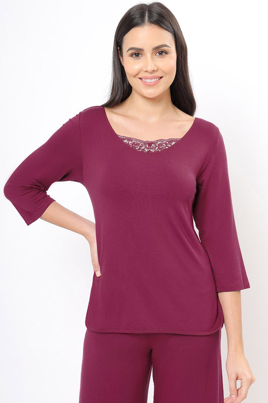Lace Touch Sleep Top S / Anemone - amanté Sleepwear