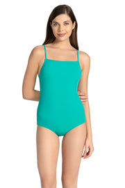 Straight Neck Swimsuit S / Tropical Leaf - amanté Swimwear