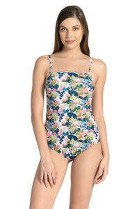 Straight Neck Swimsuit S / Tropical Print - amanté Swimwear thumbnail 1