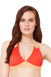 Halter Swim Bikini Top S / Ladybug Papaya - amanté Swimwear