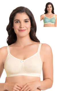Essential Cotton Non-Wired Bra (Pack of 2) 34C / Whitesmoke-Whitesmoke Print - amanté Bra thumbnail 4