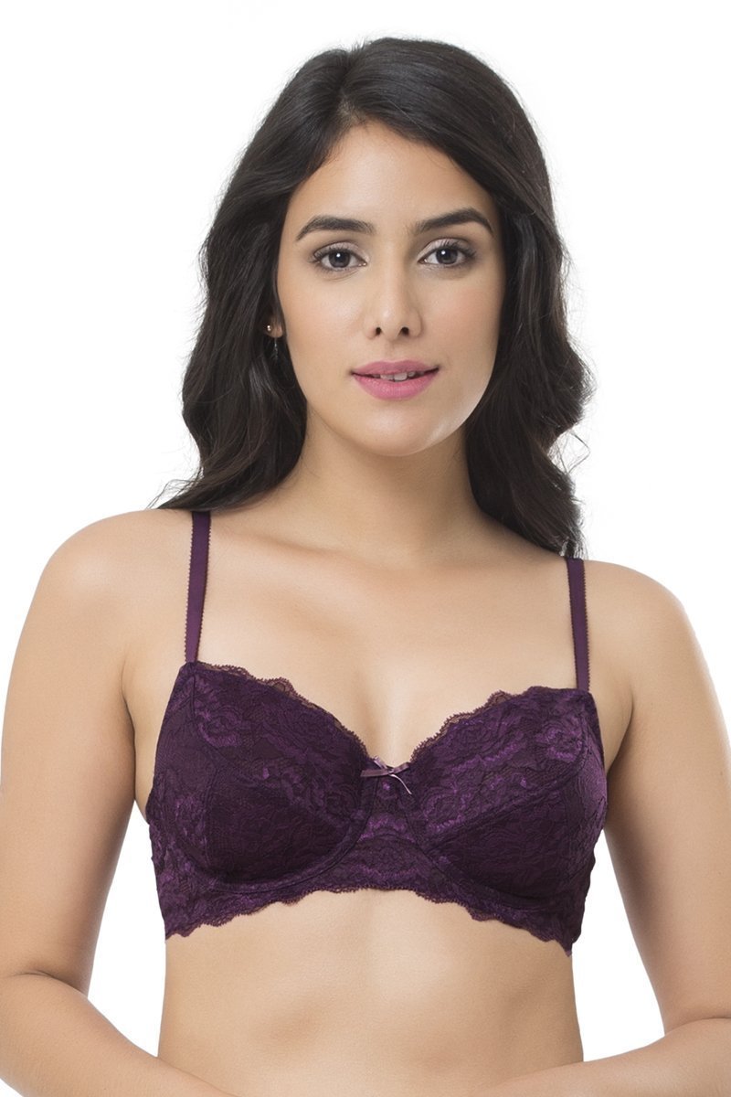 Poetess Non-Padded Wired Bra 32B / Violet - amanté Bra - Image 2 of 7