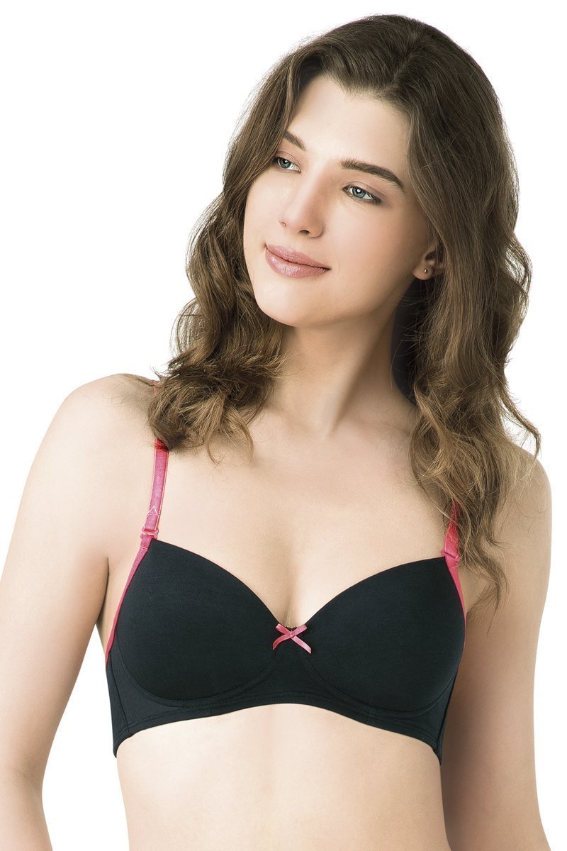 Radiant Chic Bra 32B / Black-Sunkist Coral - amanté Bra - Image 3 of 12
