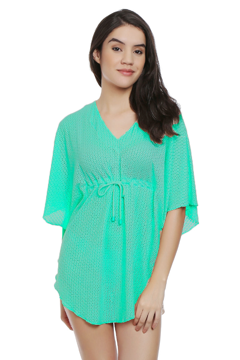 Plunge V-Neck Kaftan S / Mint Frost - amanté Swimwear - Image 4 of 7