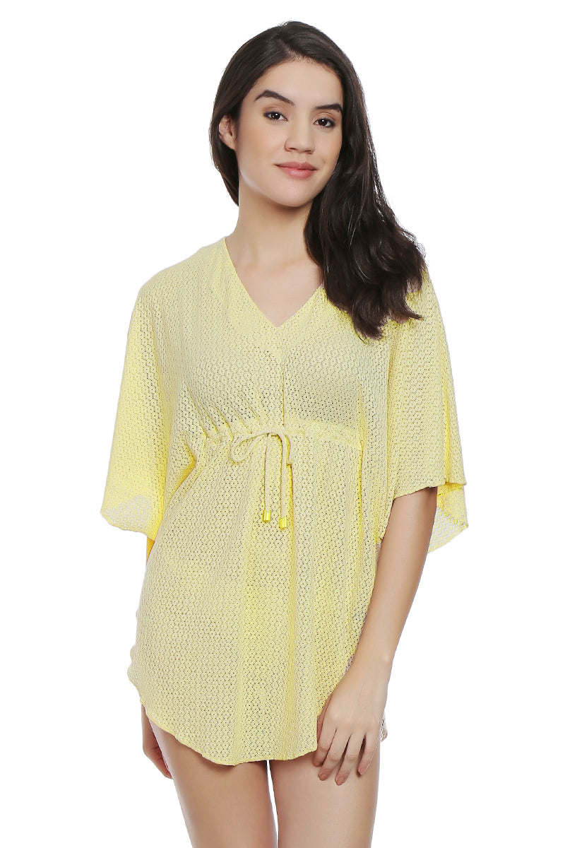 Plunge V-Neck Kaftan XS / Lemonade - amanté Swimwear - Image 5 of 7
