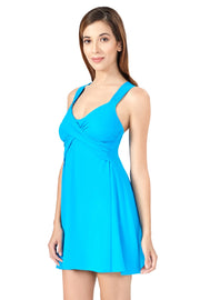 Flared Swim Dress S / Blue Sea - amanté Swimwear