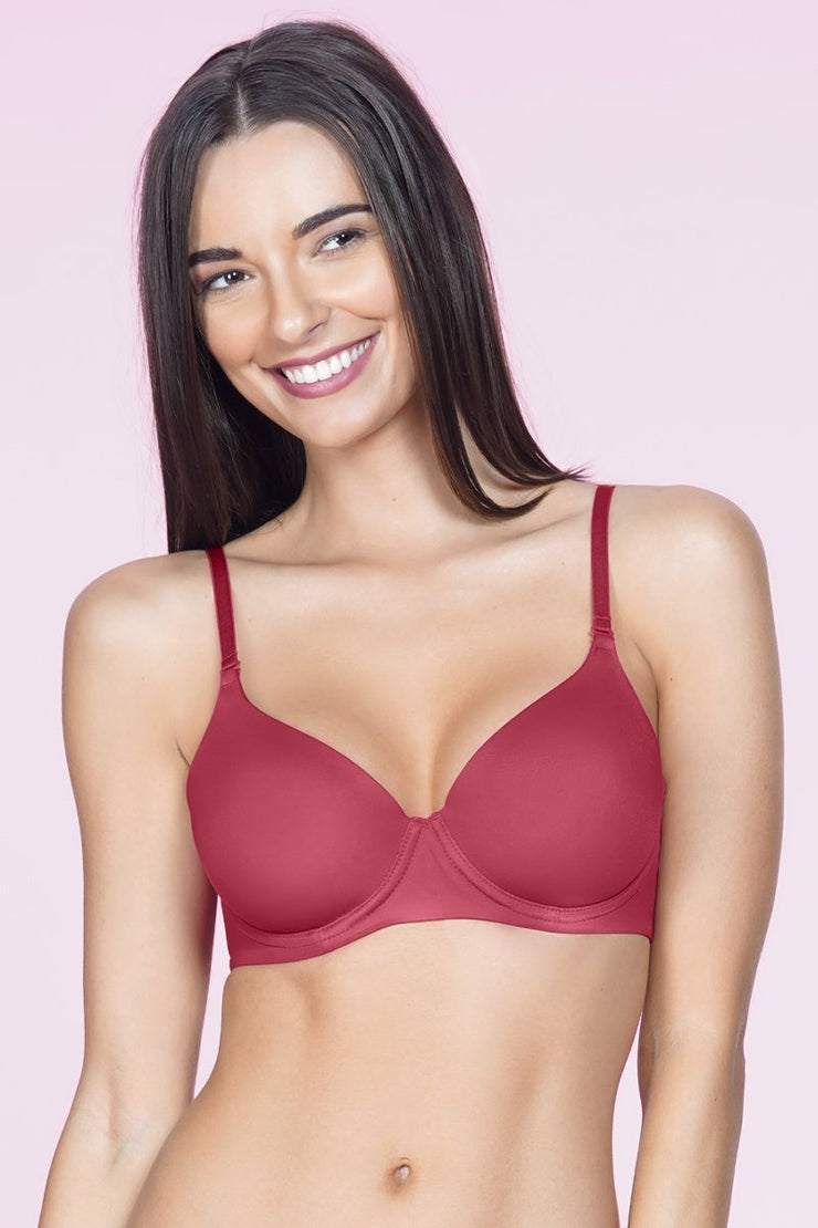 Buy Amante Padded Wired Low Coverage Push-Up Bra - Spanish Red at Rs.1495  online