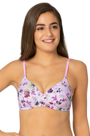Printed Wirefree Moulded Push up Bra 32B / Floral Print - amanté Bra
