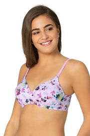 Printed Wirefree Moulded Push up Bra  - amanté Bra
