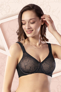 Wired Lace Minimiser Bra 34C / Black - amanté Bra thumbnail 1