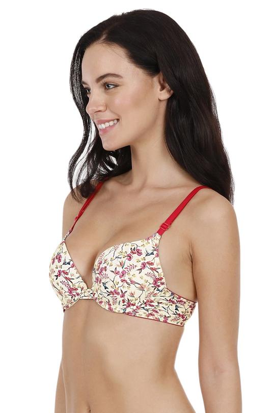 Printed Crossback Pushup Bra  - amanté Bra