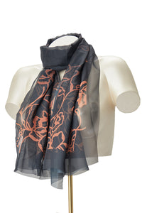 Chiffon Shawl Regular / Black-Gold Floral PR - amanté Accessories thumbnail 1