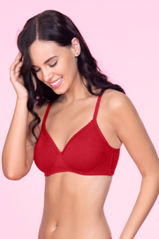 Cotton Casuals Non-Wired Bra 32B / Garnet - amanté Bra