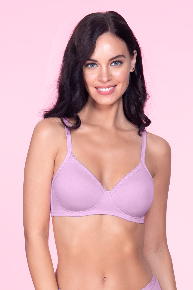 Cotton Casuals Non-Wired Bra 32C / Soft Lilac - amanté Bra - Image 1 of 4