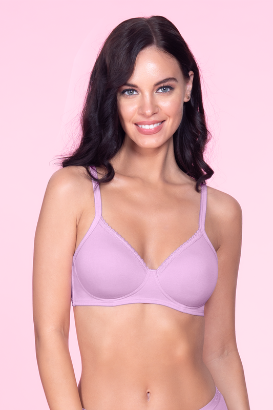 Cotton Casuals Non-Wired Bra 32C / Soft Lilac - amanté Bra