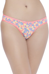Cotton Casuals Bikini Panty S / Salmon Rose-Floral Print - amanté Pantie thumbnail 2