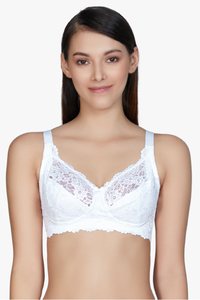 Cotton Lace Support Non-Wired Bra 34C / White - amanté Bra thumbnail 4