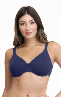 Essential Cotton Wired Bra 34C / Inky Blue - amanté Bra thumbnail 5