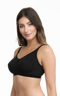 Essential Cotton Non-Wired Bra 34C / Black - amanté Bra thumbnail 2