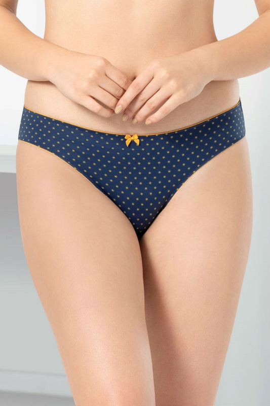 Delicate Dots Panty S / Midnight-Inca Blue Dots - amanté Pantie
