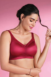 Women's Under-Wired Non-Padded Soft Touch Microfiber Elastane Full Coverage  Minimizer Bra with Broad Wings - Light Skin