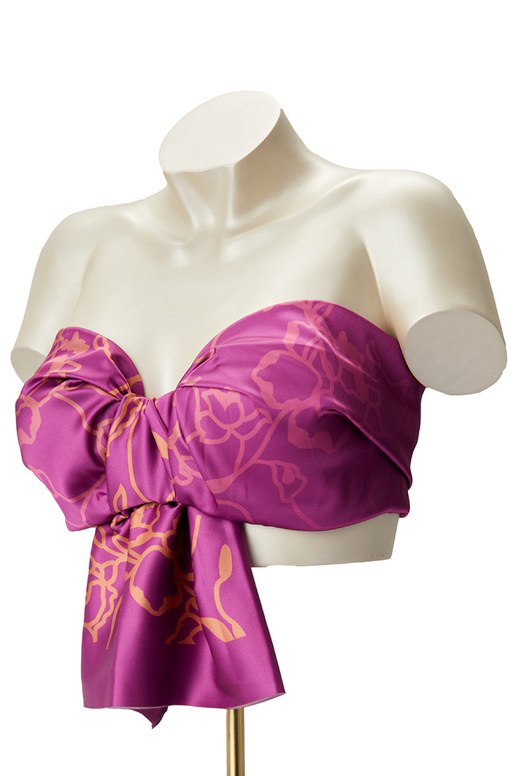 Italian Silk Shawl Regular / Purple-Gold Floral PR - amanté Accessories