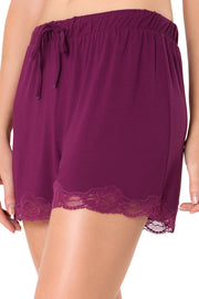 Lace Touch Sleep Short S / Magenta Purple - amanté Sleepwear