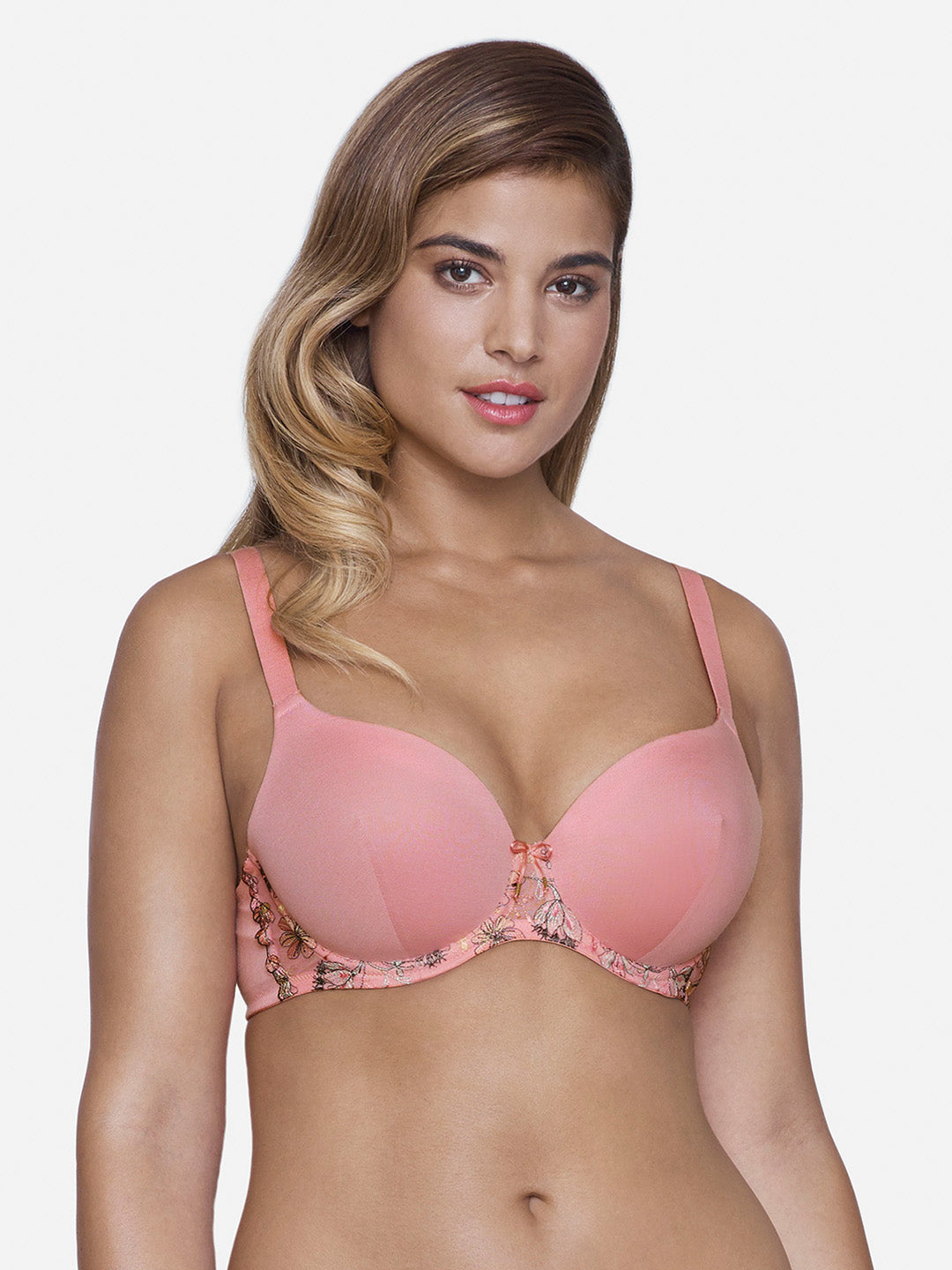 Tropical Blossom Non-Padded Bra 40D / Soft Rose - amanté Bra - Image 1 of 10