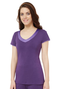 Satin Edge Pyjama Top (New Colours)  - amanté Sleepwear thumbnail 5