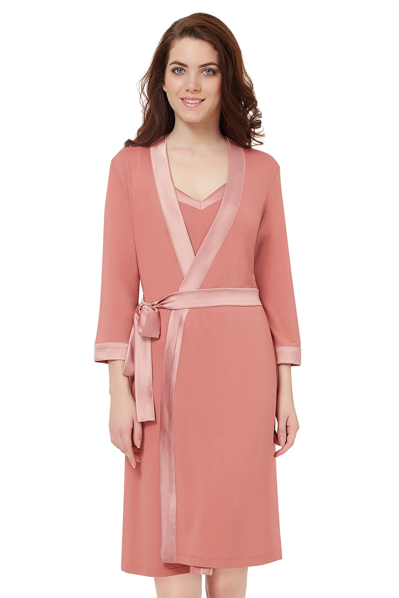 Satin Edge Robe  - amanté Sleepwear - Image 6 of 8