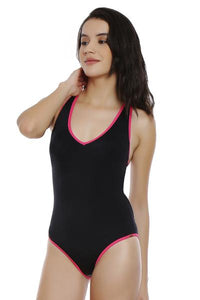 Racerback One Piece Swimsuit S / Nero-Maui Rose - amanté Swimwear thumbnail 4