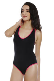 Racerback One Piece Swimsuit XL / Nero-Maui Rose - amanté Swimwear