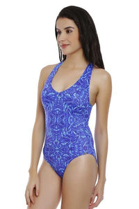 Racerback One Piece Swimsuit S / Blue Brushstrokes - amanté Swimwear thumbnail 2