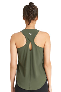 Racerback Tank with Keyhole Detail S / Army Green - amanté Sportswear thumbnail 3