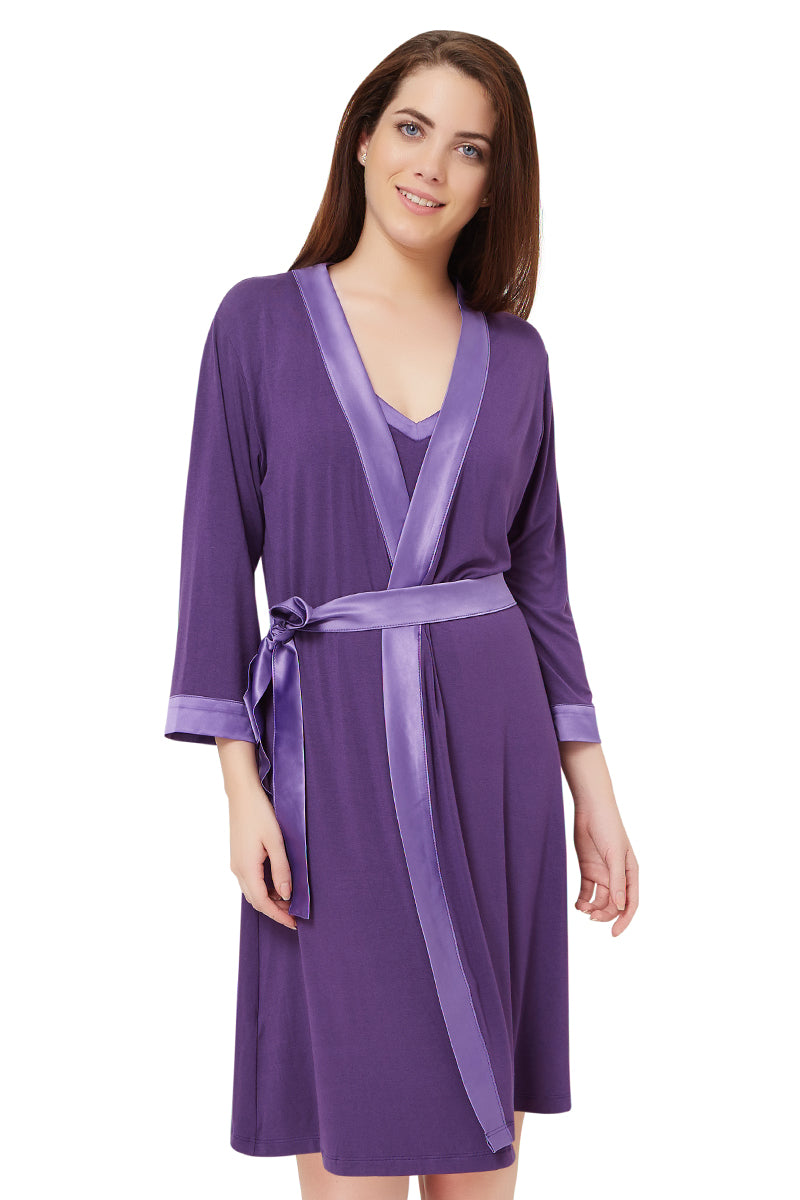 Satin Edge Robe  - amanté Sleepwear