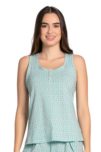 Comfy Cotton Sleep Tank S / Aruba Blue - amanté Sleepwear thumbnail 2