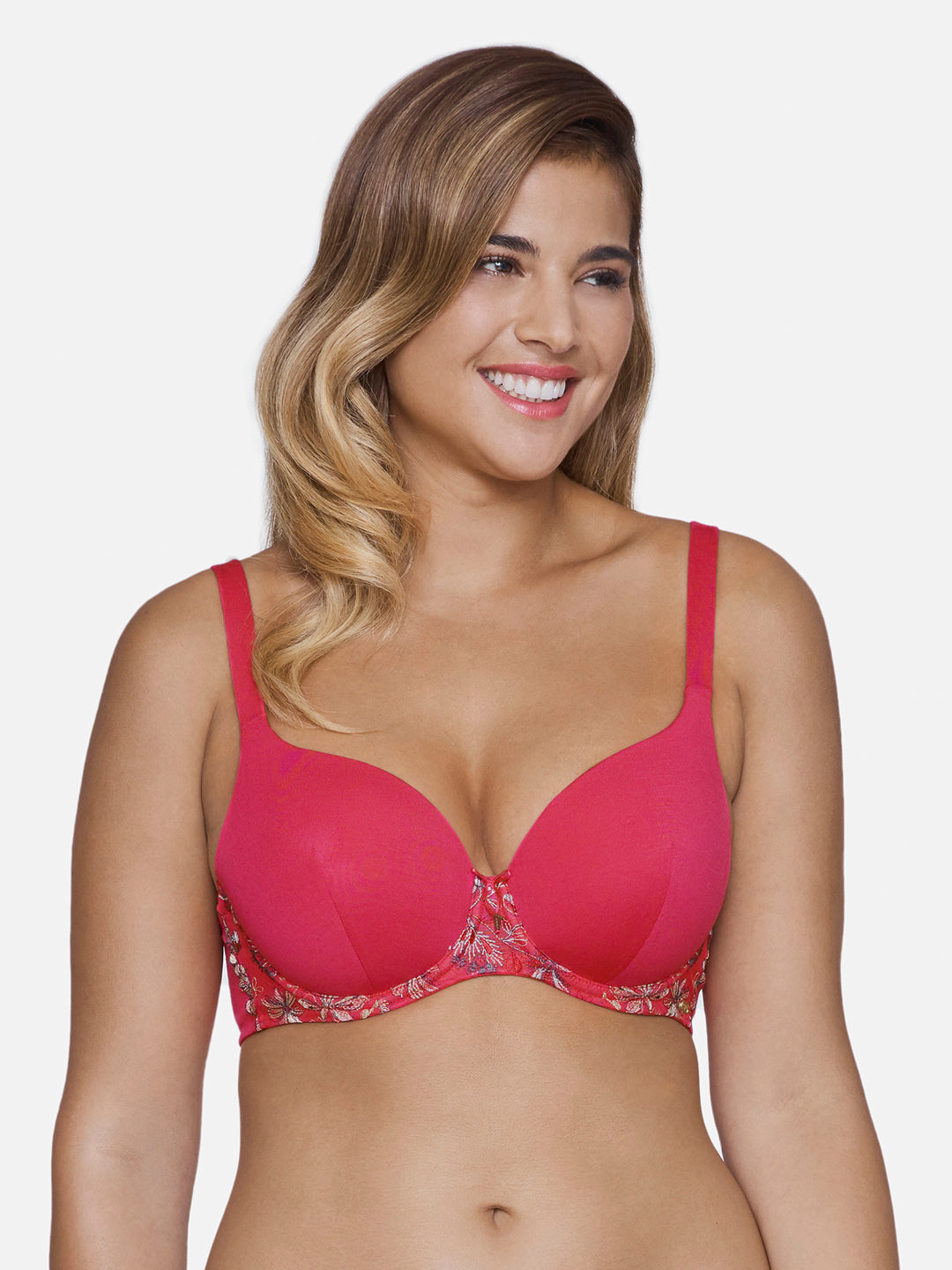 Tropical Blossom Non-Padded Bra 40C / Cranberry - amanté Bra - Image 6 of 10