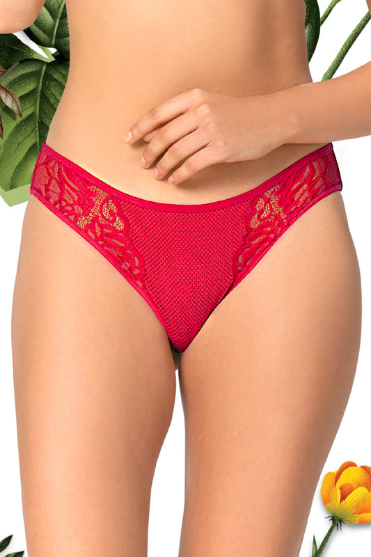 Summer Lace Bikini S / Tango Red - amanté Pantie