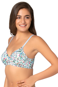 Tropical Delight Printed T-Shirt Bra 34C / Birds Print - amanté Bra thumbnail 2