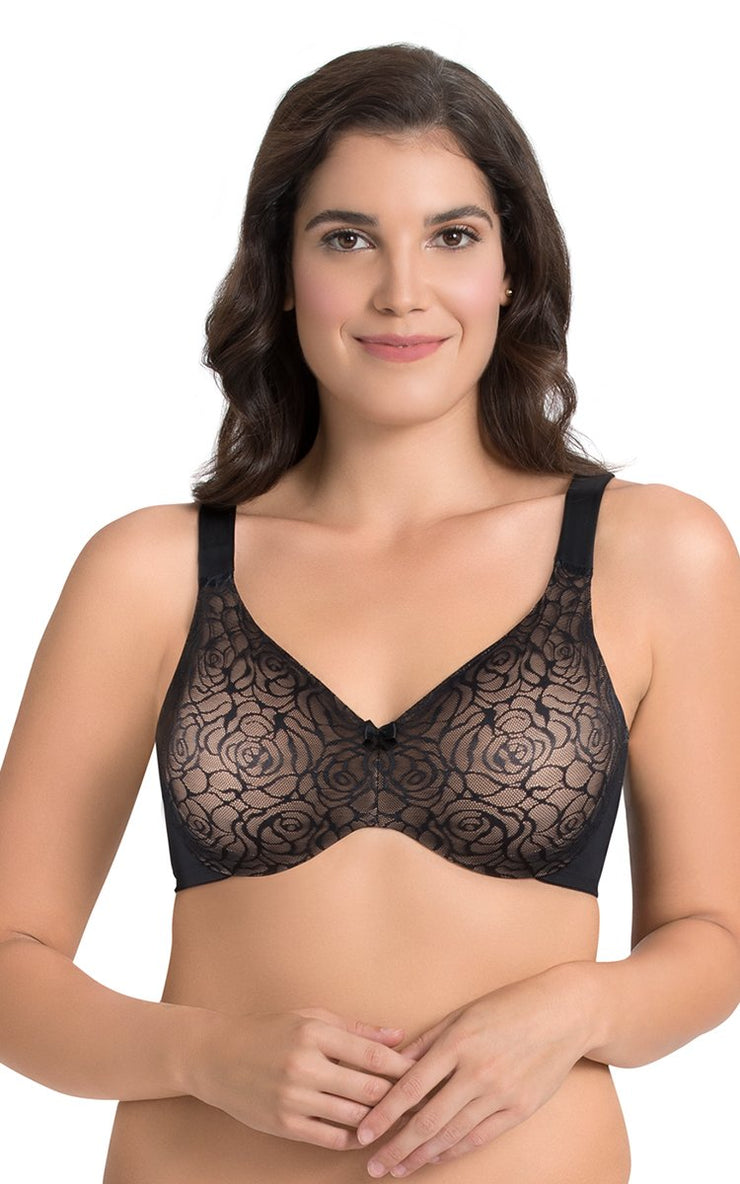 Ultimo Perfect Profile Non-Padded Wired Minimizer Bra - Lace Sandalwood