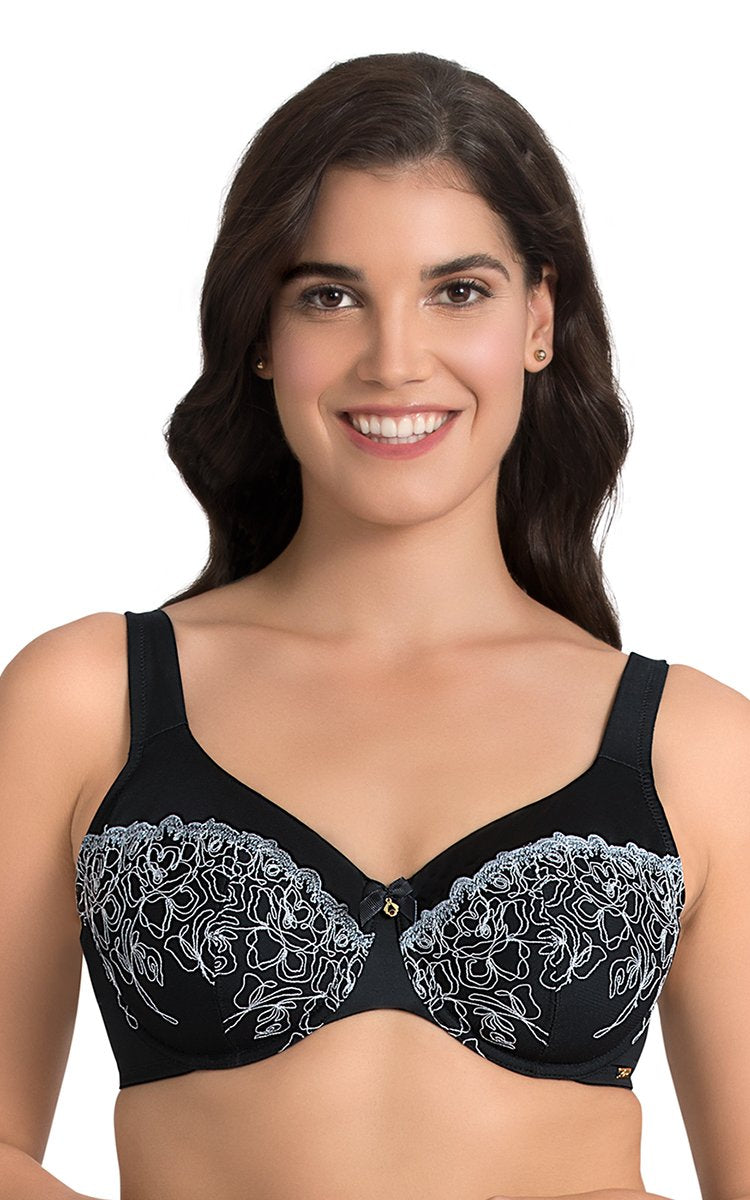 Deco Floral Bra 34C / Black - amanté Bra